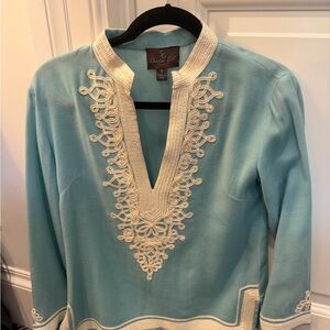 Women's Blue and Cream tunic